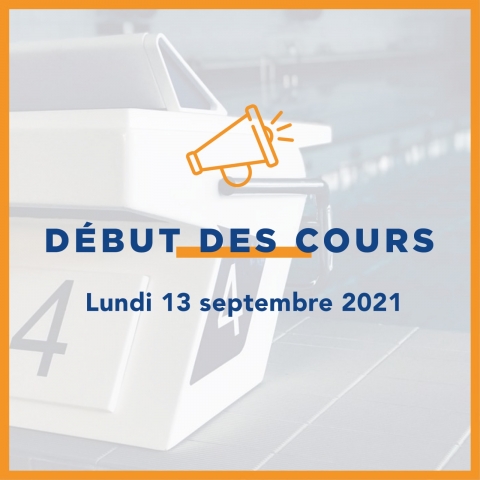 Reprise de cours de natation le lundi 13 septembre 21